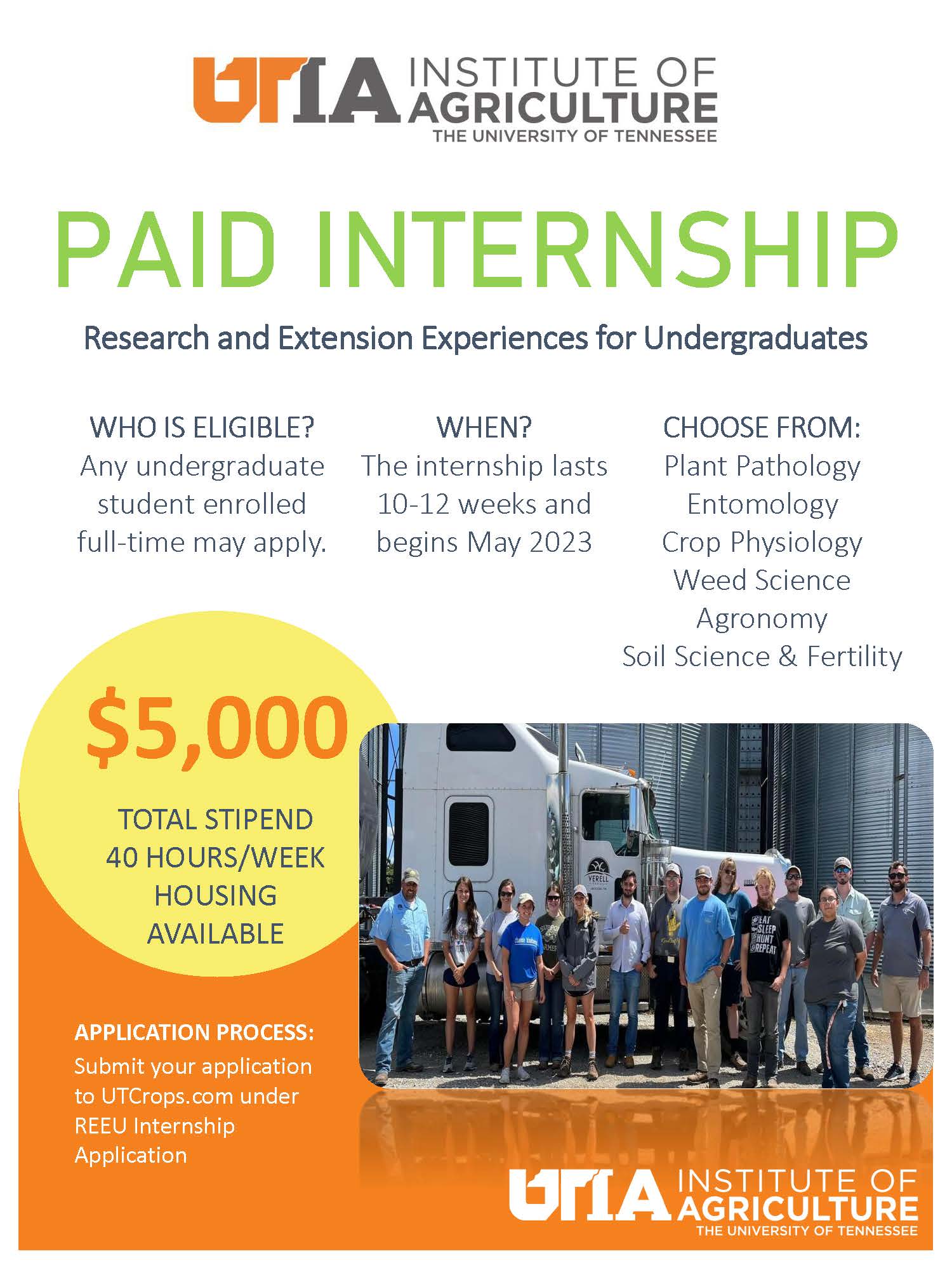 Summer Internships In AgResearch And Extension UT Crops News   REEU 2023 