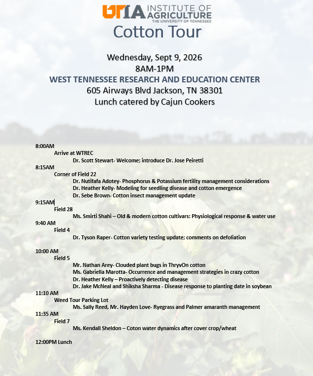 cotton tour agenda